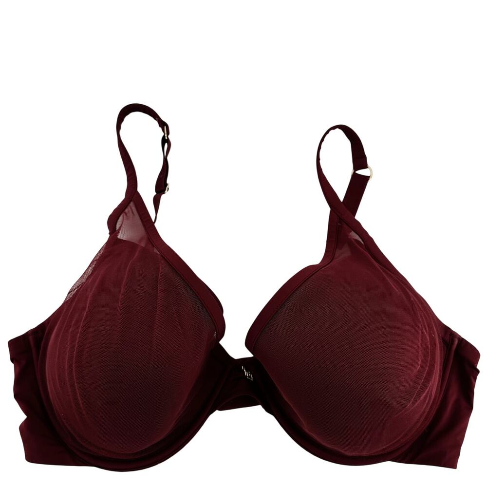 Thirdlove 24/7 Classic Uplift Plunge Bra Mesh Underwired Adjustable Red 36E
